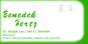 benedek hertz business card